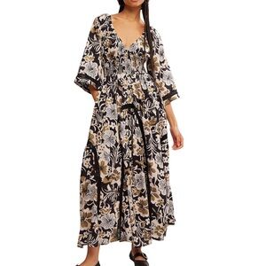 Free People NWT Smocked Waist Maxi Dress